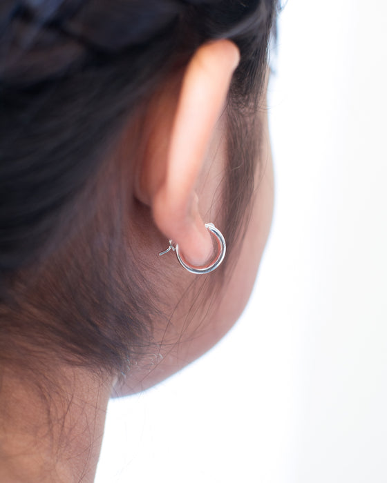 Silver Hoop Earrings | FashionCrab.com