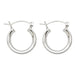 Sterling Silver Classic Click-Down Hoop Earrings (3mm), All Sizes - LooptyHoops