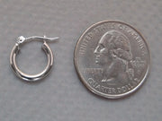 14k White Gold Click Down Hoop Earrings (2mm), All Sizes - LooptyHoops