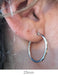 14k White Gold Click Down Hoop Earrings (2mm), All Sizes - LooptyHoops