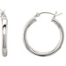 Sterling Silver Simple Tube Hoop Earring (3mm Tube), 26.5mm - LooptyHoops