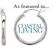 Sterling Silver Simple Tube Hoop Earring (3mm Tube), 26.5mm - LooptyHoops