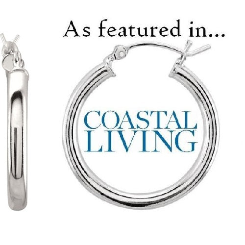 Sterling Silver Simple Tube Hoop Earring (3mm Tube), 26.5mm - LooptyHoops