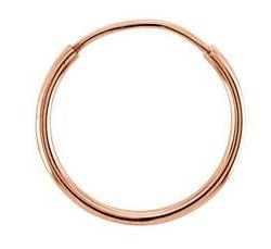 Single 14k Rose Gold Endless Hoop Earring (1mm) (12mm) - LooptyHoops