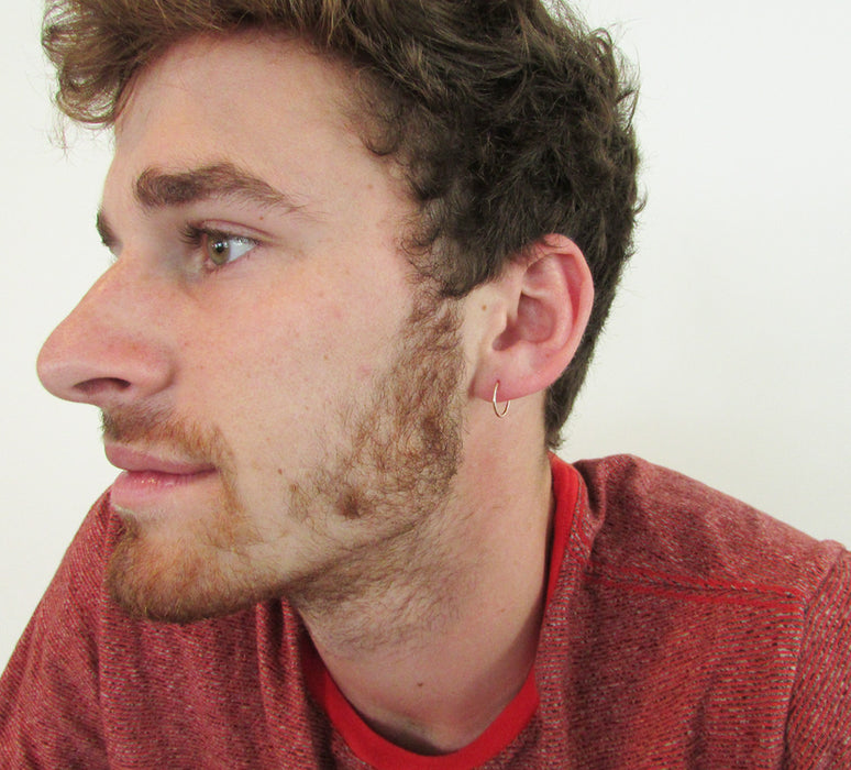 Thin hoop earrings for men shop
