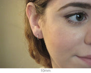 14k White Gold Thin Endless Hoop Earrings, (1mm) All Sizes - LooptyHoops