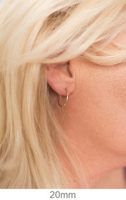14k Yellow Gold Thin Endless Hoop Earrings (1mm), All Sizes - LooptyHoops