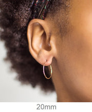 14k Yellow Gold Thin Endless Hoop Earrings (1mm), All Sizes - LooptyHoops
