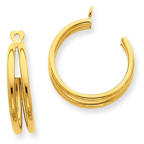 14k Yellow Gold Double Hoop Earring Jackets - LooptyHoops