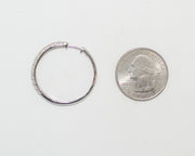 14k White Gold Diamond Hinged Hoop Earring (2mm Tube), 29mm - LooptyHoops