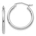 14k White Gold Click Down Hoop Earrings (2mm), All Sizes - LooptyHoops