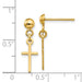 14k Yellow Gold Cross Dangle Earrings - LooptyHoops