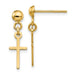14k Yellow Gold Cross Dangle Earrings - LooptyHoops