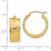 14k Yellow Gold Diamond Cut Hoop Earrings, Flat and Wide - 25mm (8mm thick) - LooptyHoops