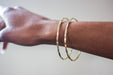 Handmade Electroplated Rippled Wire Bracelet - LooptyHoops