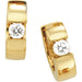 14K Yellow Gold Diamond Solitaire Hinged Huggie Hoop Earrings, 1/2ctw - LooptyHoops