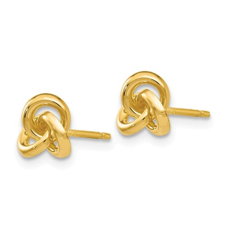 14K Gold Trinity Knot Stud Earrings - LooptyHoops