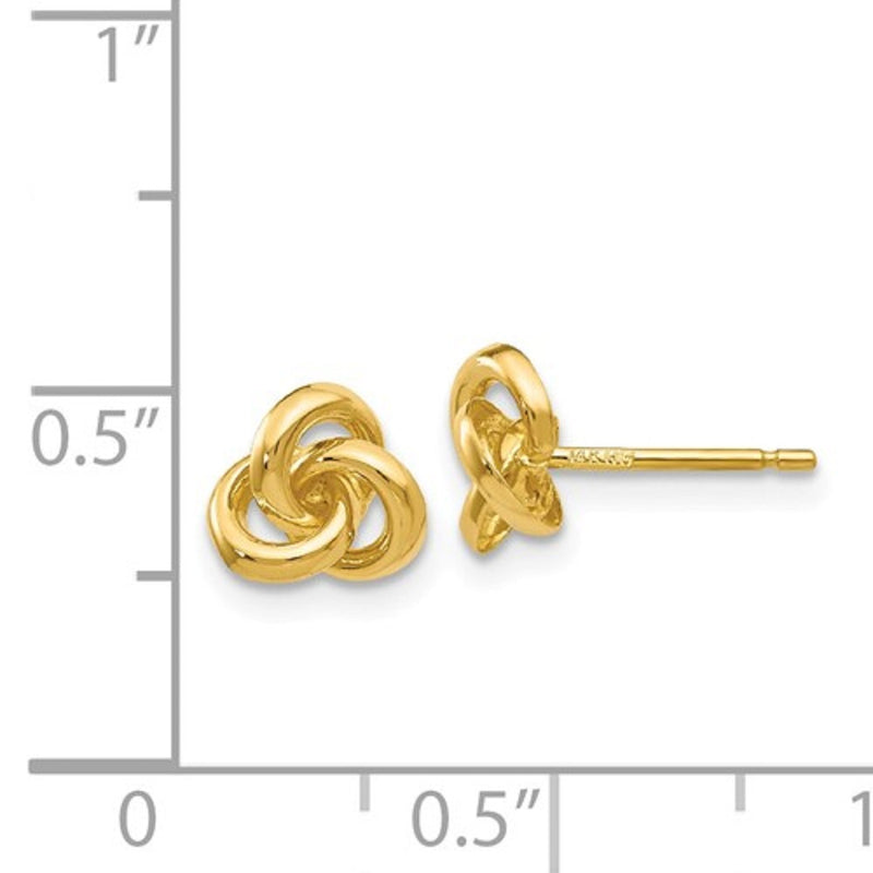 14K Gold Trinity Knot Stud Earrings - LooptyHoops
