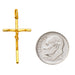 14K Yellow Gold Classic Crucifix Cross Pendant, 25mm x 15mm - LooptyHoops