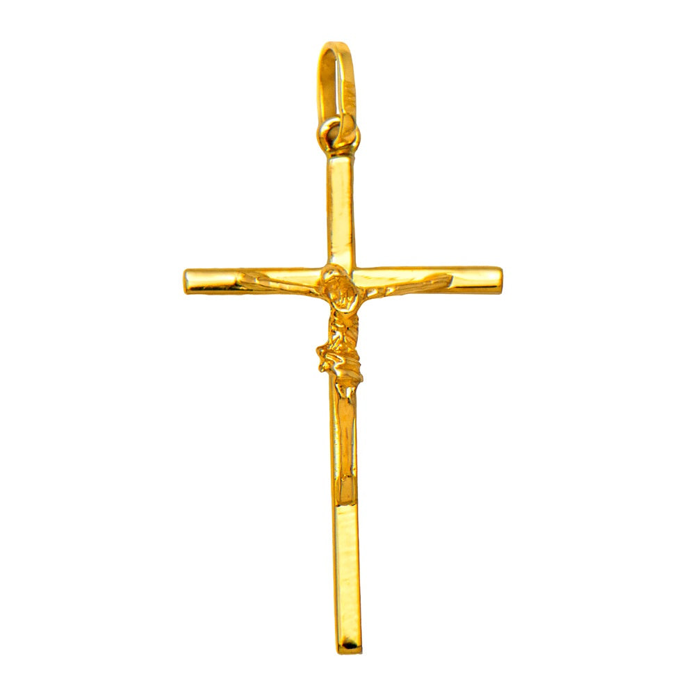 Yellow gold crucifix clearance pendant