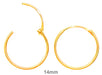 14k Yellow Gold Hinged Thin Endless Hoop Earrings (1mm), All Sizes - LooptyHoops