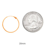 14k Rose Gold Hinged Thin Endless Hoop Earrings (1mm), All Sizes - LooptyHoops
