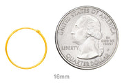 14k Yellow Gold Hinged Thin Endless Hoop Earrings (1mm), All Sizes - LooptyHoops