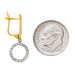 14k Yellow Gold Tiny CZ Circle Halo Dangle Earrings, 10mm - LooptyHoops