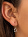 14k Yellow Gold Tiny CZ Teardrop Dangle Earrings, 10mm - LooptyHoops