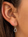 14k Yellow Gold Tiny CZ Teardrop Dangle Earrings, 10mm - LooptyHoops