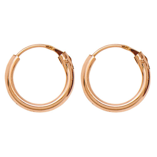 14k Rose Gold Endless Hinged Hoop Earrings (1.5mm), All Sizes - LooptyHoops