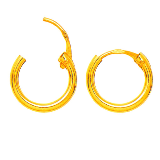 14k Yellow Gold Endless Hinged Hoop Earrings (1.5mm), All Sizes - LooptyHoops