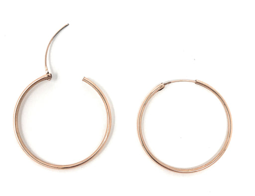 14k Rose Gold Endless Hinged Hoop Earrings (1.5mm), All Sizes - LooptyHoops