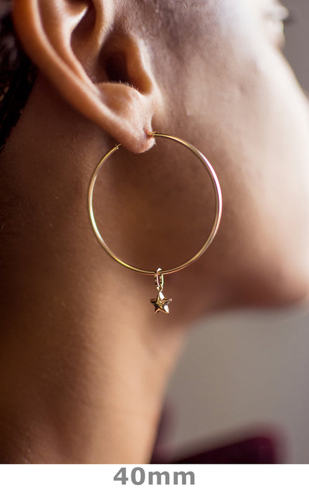 14k Yellow Gold Endless Hinged Hoop Earrings (1.5mm), All Sizes - LooptyHoops