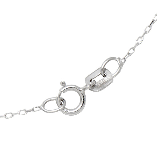 14k White Gold Tiny CZ Heart Pendant Necklace w/18-Inch Chain, 8mm - LooptyHoops