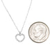 14k White Gold Tiny CZ Heart Pendant Necklace w/18-Inch Chain, 8mm - LooptyHoops