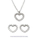 14k White Gold Tiny CZ Heart Pendant Necklace w/18-Inch Chain, 8mm - LooptyHoops