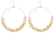 Handmade Bohemian Dangling Beaded Hoop Earrings, 42mm - LooptyHoops
