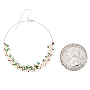 Handmade Bohemian Dangling Beaded Hoop Earrings, 42mm - LooptyHoops
