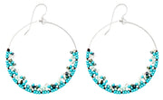 Handmade Bohemian Dangling Beaded Hoop Earrings, 42mm - LooptyHoops